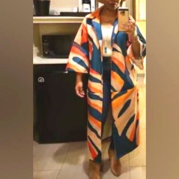 Nwt multicolor Overcoat sz large - Picture 3 of 15